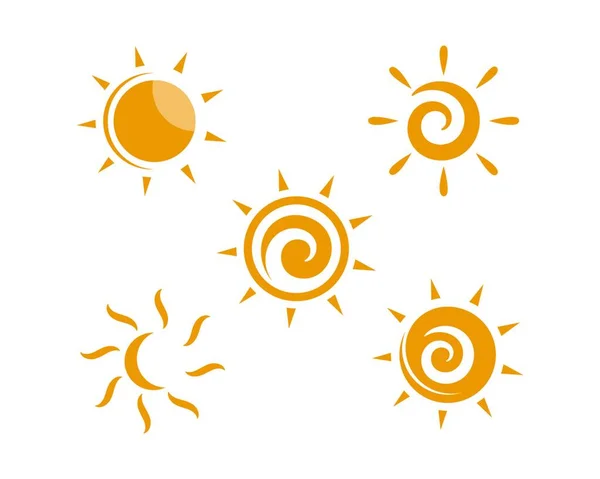 Modèle Icône Vectorielle Logo Ilustration Soleil — Image vectorielle