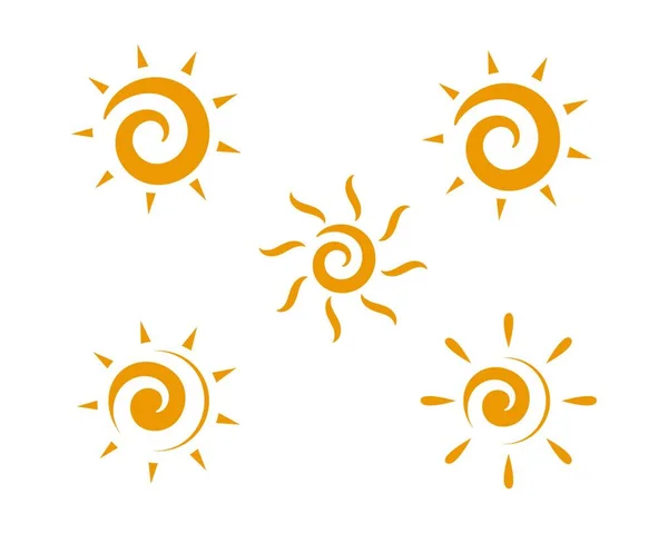 Ilustracja Słońce Logo Wektor Ikona Szablon — Wektor stockowy