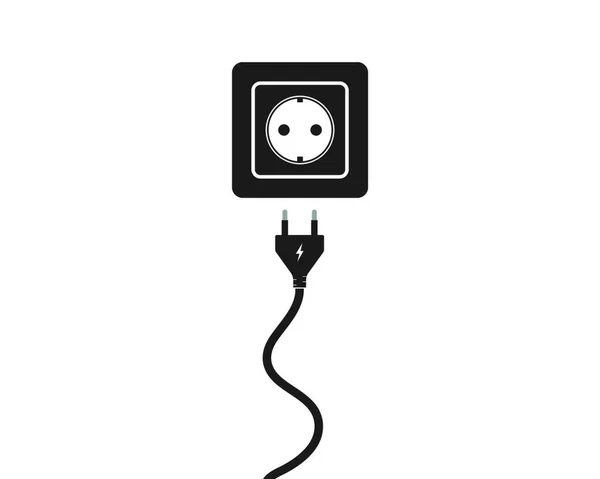 Elektrische Socket Plug Vector Illustratie Sjabloon — Stockvector