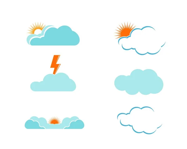 Cloud Logo Icono Vector Diseño Ilustración Plantilla — Vector de stock