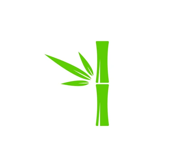 Bambu Com Folha Verde Para Seu Modelo Vetor Ícone Logotipo —  Vetores de Stock