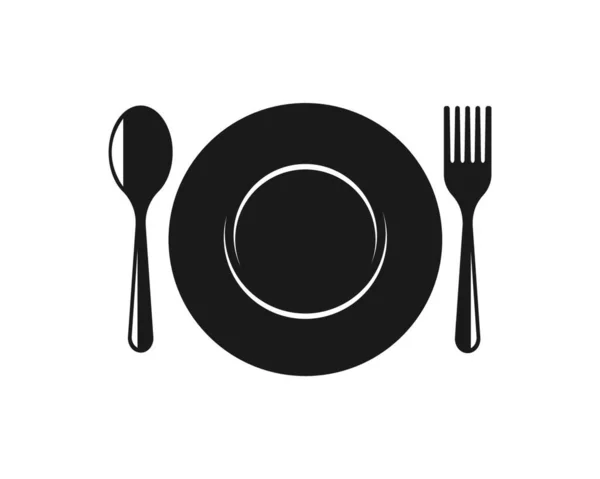 Виделка Ложка Логотип Векторні Ілюстрації Шаблон — стоковий вектор