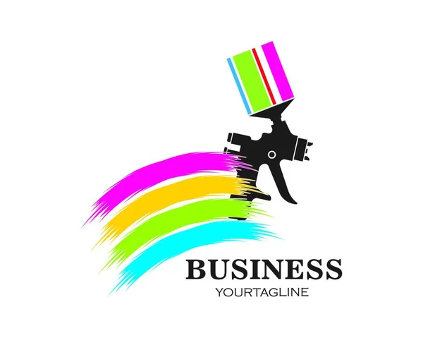 Spray Gun Pintura Logotipo Ícone Vetor Ilustração Design —  Vetores de Stock