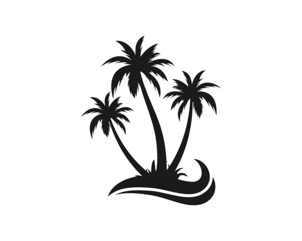 Palme Symbol Des Sommers Und Reise Logo Vektor Illustration Design — Stockvektor