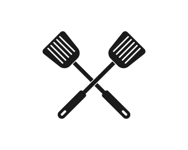 Espátula Ícone Logotipo Culinária Ilustração Vetor Kithen —  Vetores de Stock