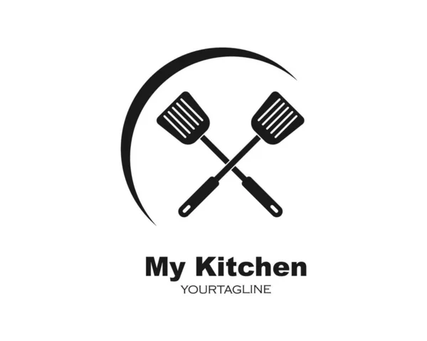 Σπάτουλα Εικονίδιο Λογότυπου Του Μαγειρέματος Και Κουζίνες Διάνυσμα Απεικόνιση — Διανυσματικό Αρχείο
