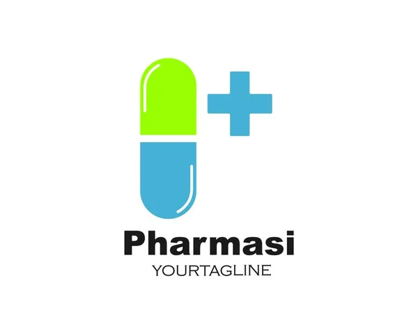 Logo Farmacia Icona Vettoriale Illustrazione Design — Vettoriale Stock