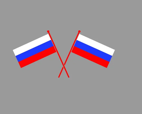 Bandeira Russa Ícone Logotipo Vetor Ilustração — Vetor de Stock