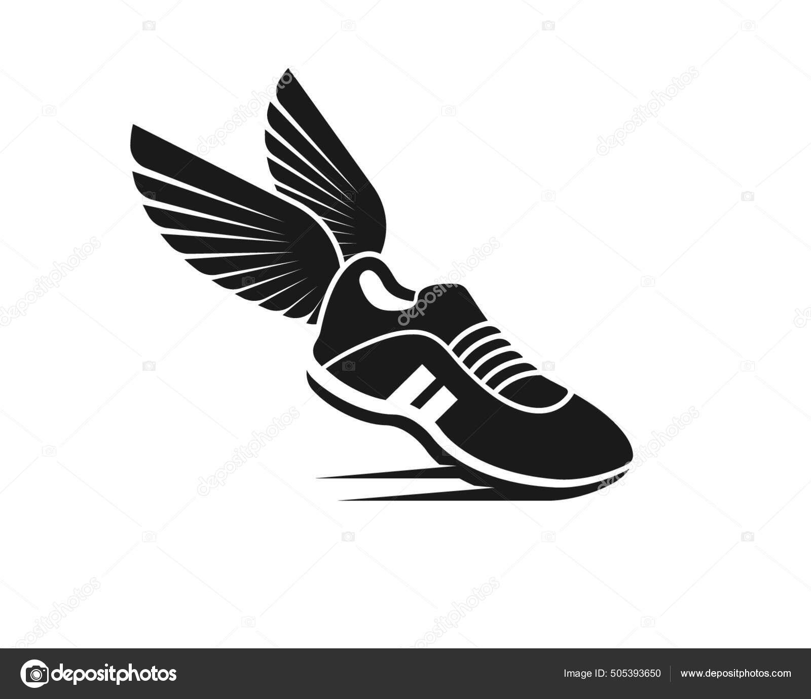 Running Shoes Icon Logo Vector Illustration Design Template Stock