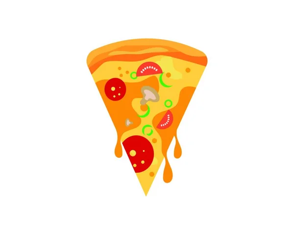Pizza Ikona Logo Ilustrace Vektorový Design — Stockový vektor