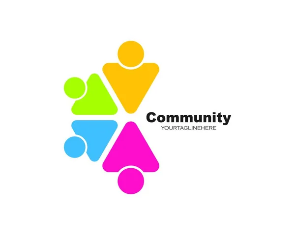 Leadership Communauté Social Entreprise Logo Icône Vectoriel Design — Image vectorielle