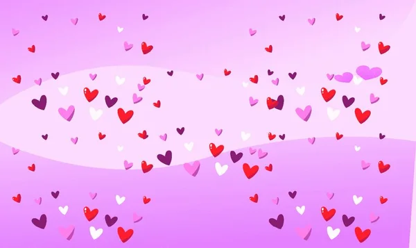 Colección Varios Corazones Sobre Fondo Rosa — Vector de stock