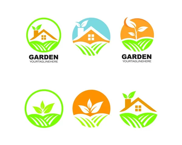 Bauernhof Und Garten Logo Vektor Symbol Vorlage — Stockvektor