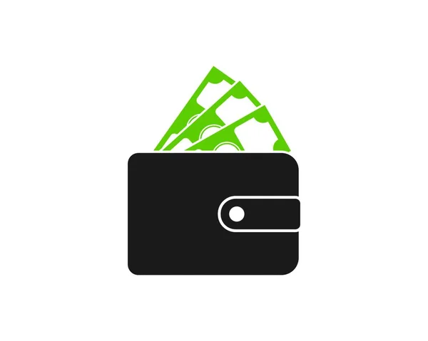 Wallet Logo Ikon Vektoros Illusztráció Tervező — Stock Vector