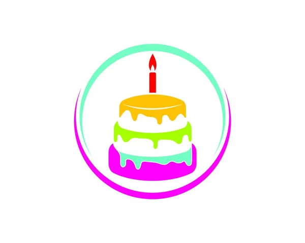 Pastel Panadería Logo Diseño Ilustración — Archivo Imágenes Vectoriales
