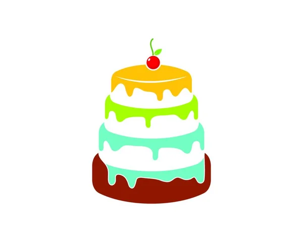Torta Pékség Logó Tervezés Illusztráció — Stock Vector