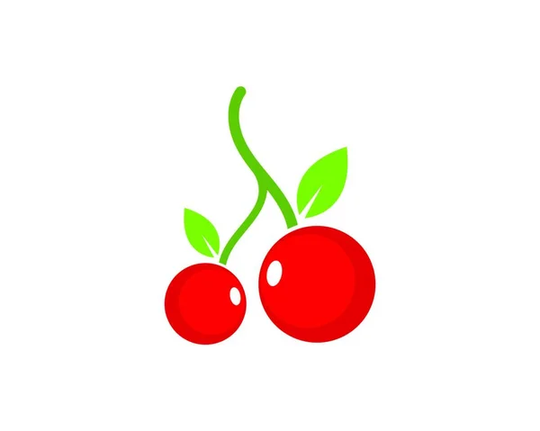 Kirschfrucht Symbol Vektor Illustration Vorlage — Stockvektor