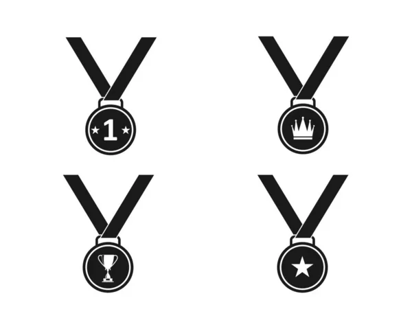 Medalla Icono Vector Ilustración Diseño Plantilla — Vector de stock