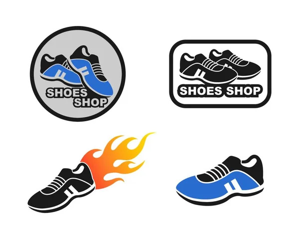 Взуття Значок Логотип Векторна Ілюстрація Шаблон Дизайну — стоковий вектор