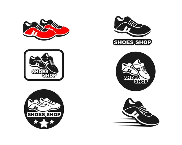 Uppsättning Sneakers Ikoner Sportskor Vektor Illustration — Stock vektor