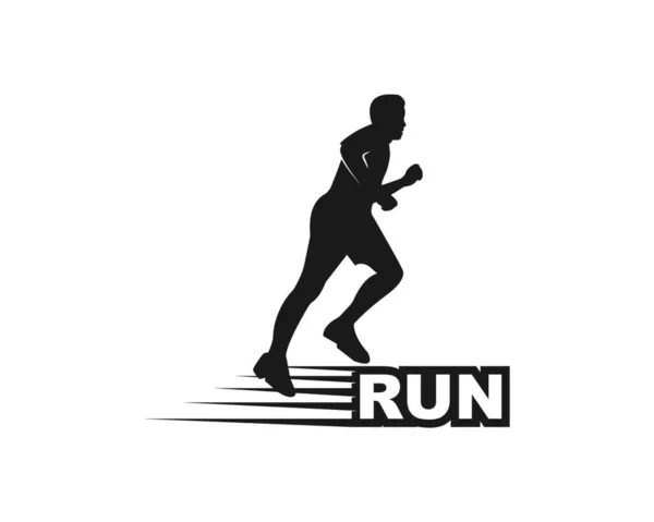 Running Man Pictogram Vector Illustratie Ontwerpsjabloon — Stockvector