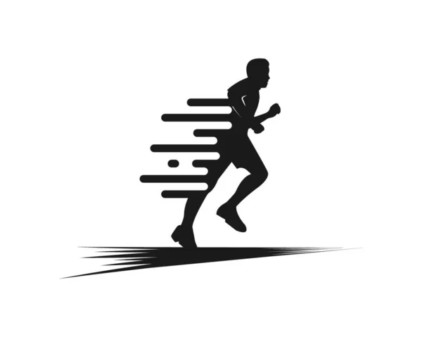 Running Man Pictogram Vector Illustratie Ontwerpsjabloon — Stockvector