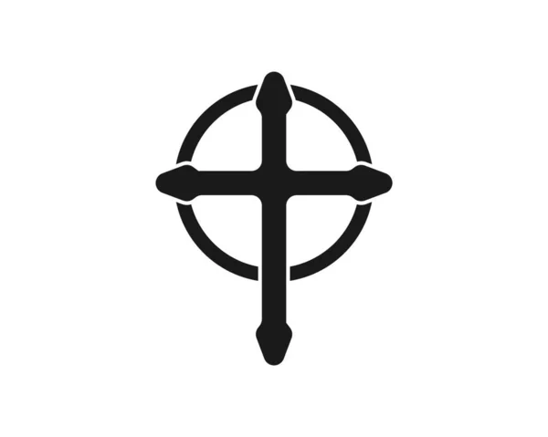 Croce Icona Vettoriale Illustrazione Disegno Modello — Vettoriale Stock