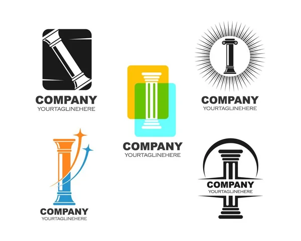 Pillar Logo Vector Template Illustratie Ontwerp — Stockvector