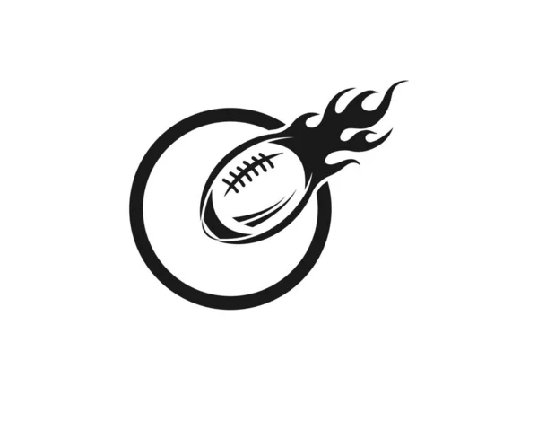 Rugby Bola Ícone Vetor Ilustração Design Modelo — Vetor de Stock