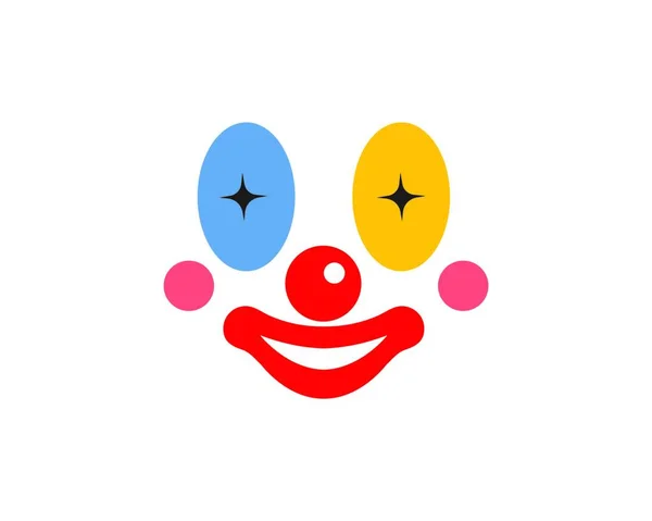 Clown Gesicht Illustration Vektor Ikone Design Vorlage — Stockvektor