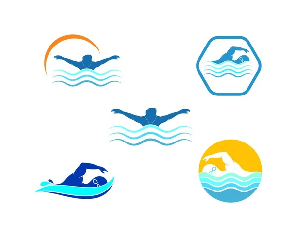 Шаблон Векторной Иллюстрации Логотипа Плавания — стоковый вектор