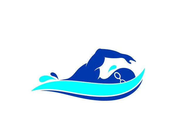 游泳图标标志矢量插图设计模板 — 图库矢量图片