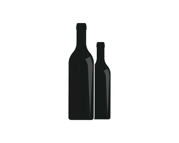 Garrafa Vinho Logotipo Ícone Vetor Ilustração Design Modelo —  Vetores de Stock