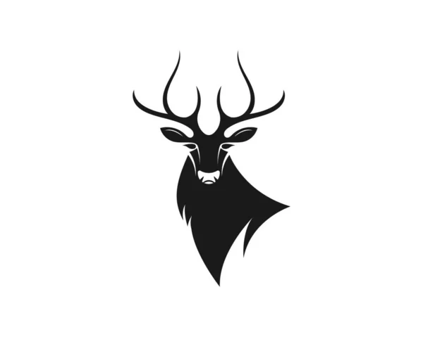 Deer Ilustration Logo Vektör Şablonu — Stok Vektör