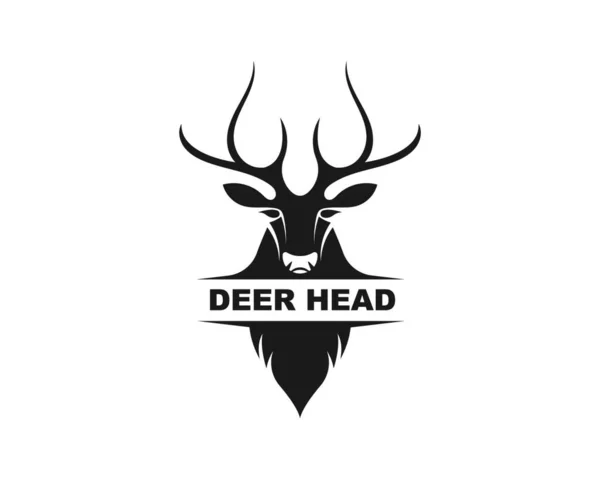 Deer Ilustration Logo Vektör Şablonu — Stok Vektör