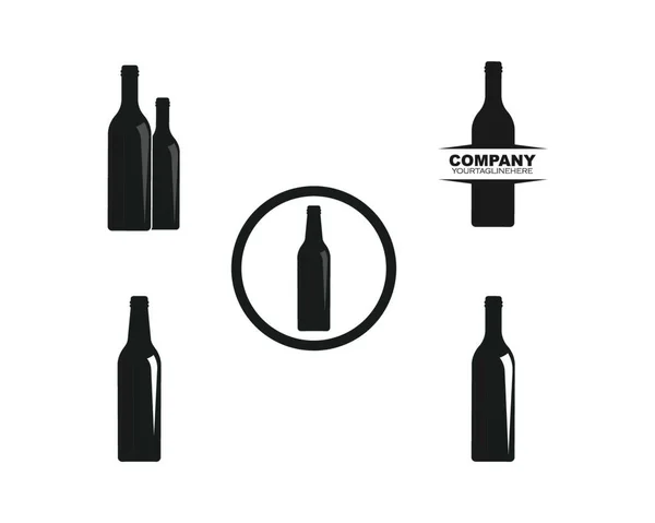 Κρασί Φιάλη Λογότυπο Εικονίδιο Διάνυσμα Εικόνα Σχέδιο Πρότυπο — Διανυσματικό Αρχείο
