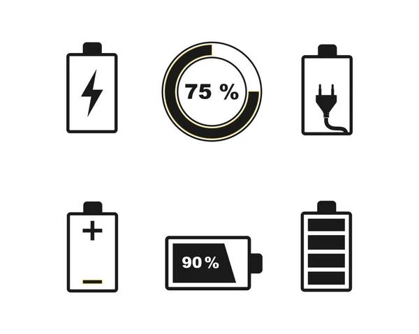 Εικονίδιο Μπαταρίας Λογότυπο Απεικόνιση Διανυσματικό Σχεδιασμό — Διανυσματικό Αρχείο