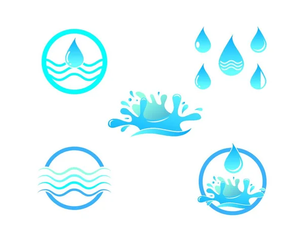 Agua Logo Plantilla Vector Ilustración Diseño — Vector de stock