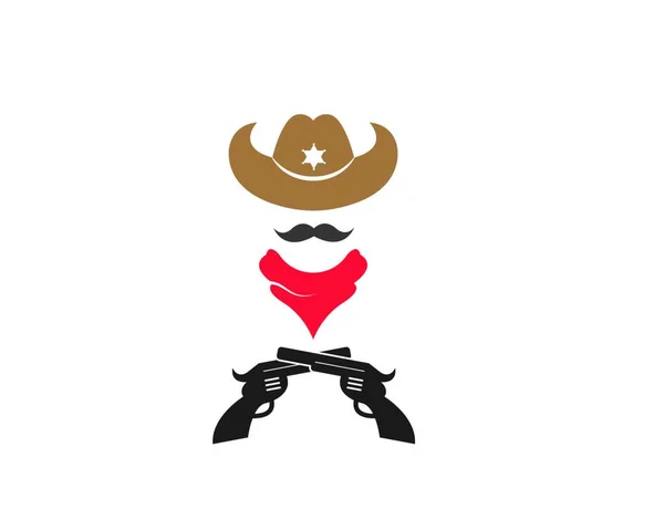 Cowboy Hat Logo Icon Illustration Vector Design Template — Stock Vector
