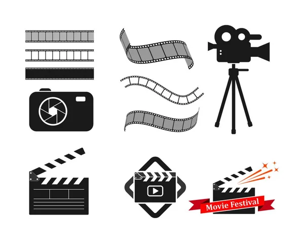 Industria Película Logotipo Icono Elemento Vector Ilustración Diseño — Vector de stock