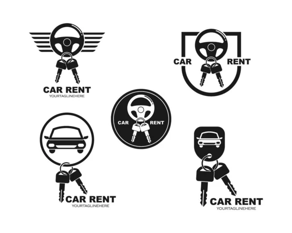 Icon Logo Car Rent Vector Illusration Design — Stock Vector