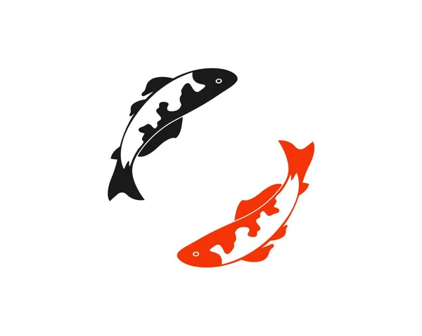 Koi Fish Logo Vektorvorlage — Stockvektor