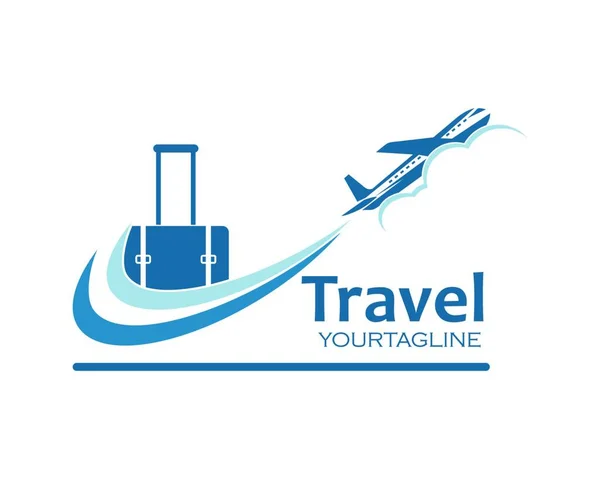 Seyahat Simgesi Logo Vektör Illüstrasyon Tasarımı — Stok Vektör