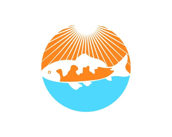 鯉魚ロゴベクトルテンプレート — ストックベクタ