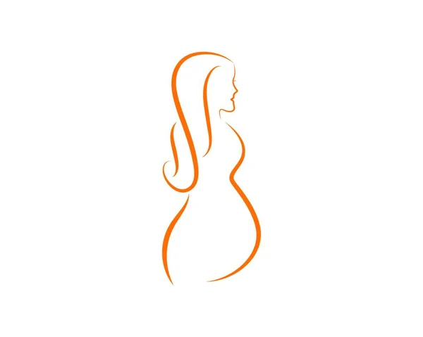 Beauty Pregnant Women Vector Icon Template — Stock Vector