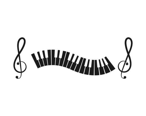 钢琴图标矢量插图设计模板 — 图库矢量图片
