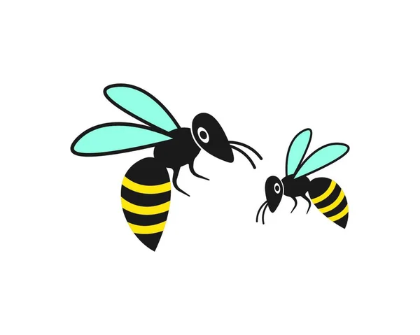 Miód Pszczoła Logo Szablon Wektor Ikona Ilustracja Projekt — Wektor stockowy