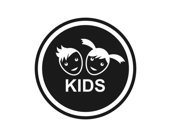 Enfant Icône Logo Vectoriel Illustration Modèle — Image vectorielle
