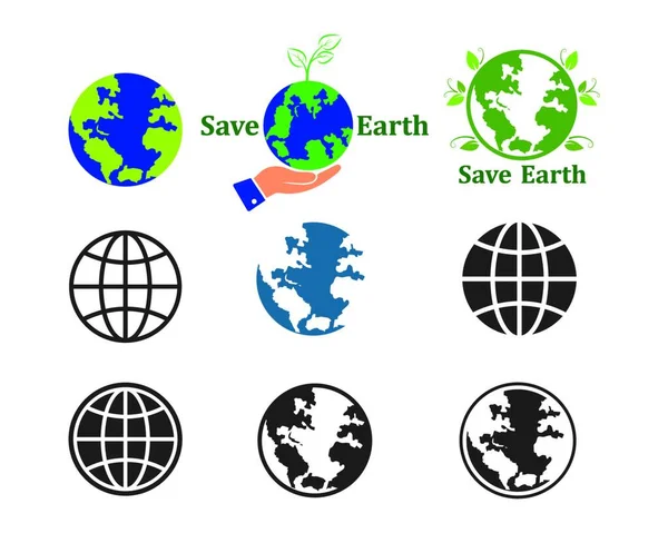 Значок Землі Векторний Логотип Ілюстрація Бажаний — стоковий вектор