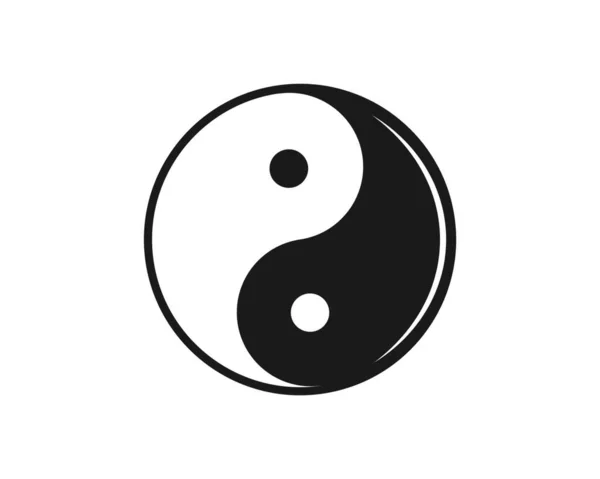 Yin Yang Vetor Ícone Ilustração Design Modelo —  Vetores de Stock